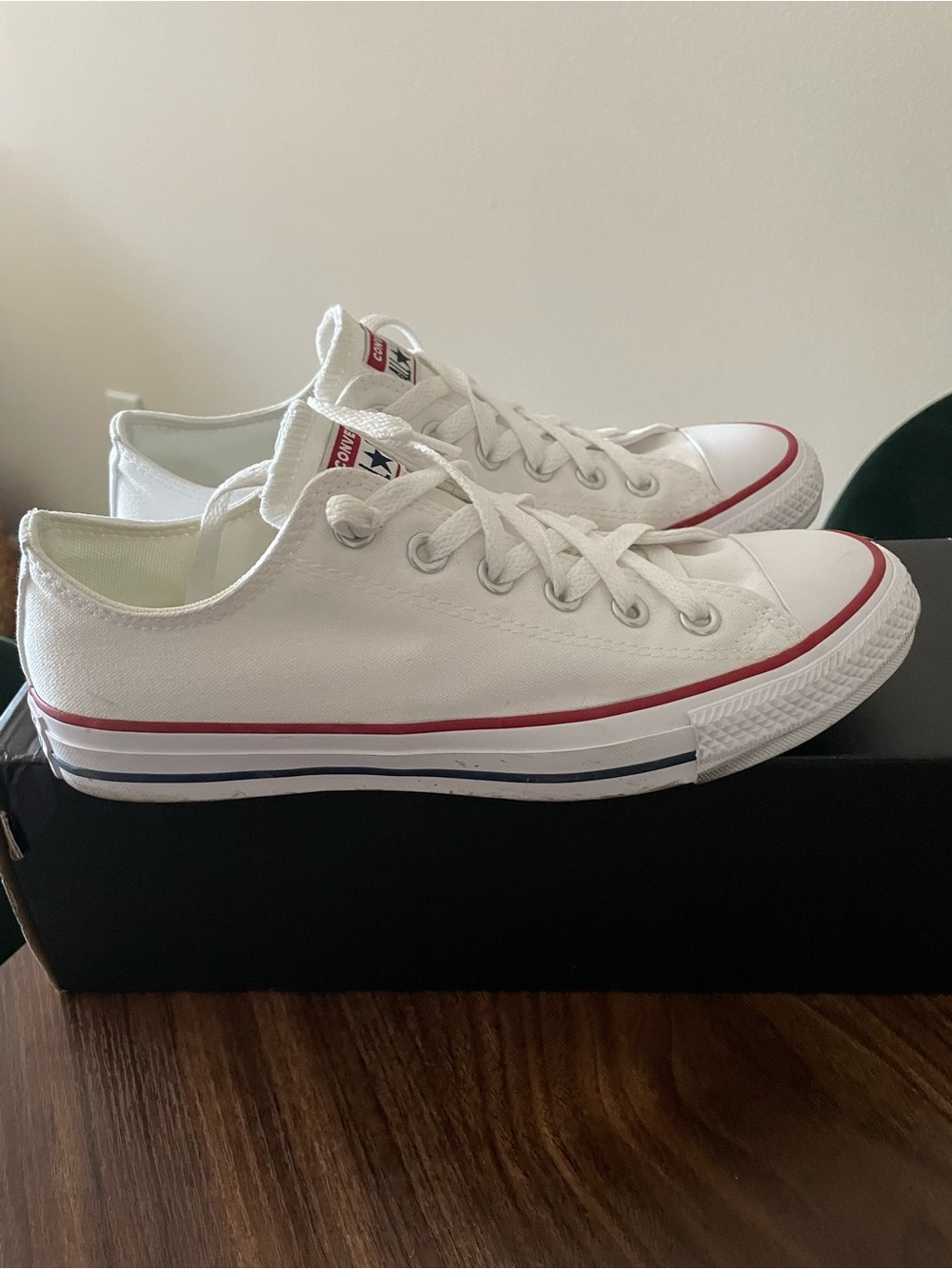 Converse White All Star Low Top Sneakers - Picture 3 of 7